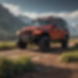 A stunning custom Jeep parked in a scenic landscape