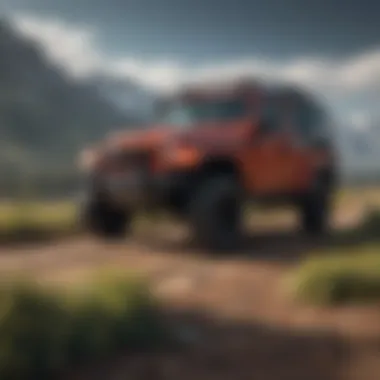 A stunning custom Jeep parked in a scenic landscape