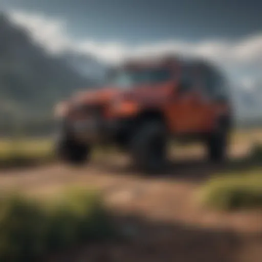 A stunning custom Jeep parked in a scenic landscape