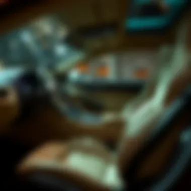 Luxury Interior of Aston Martin DB Detailed interior of Aston Martin DB showcasing luxury