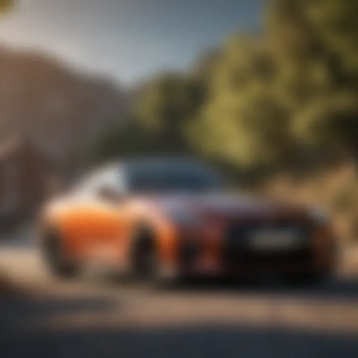 A pristine used Nissan GTR parked in a scenic location.