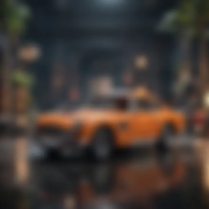 Close-up of intricate design elements in a James Bond LEGO set