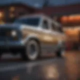 Customized lowrider SUV showcasing unique paint design