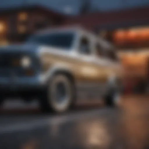 Customized lowrider SUV showcasing unique paint design