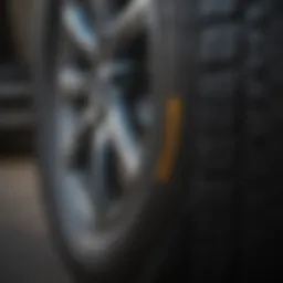 Close-up view of the 2016 Volvo XC90 tires showcasing tread design