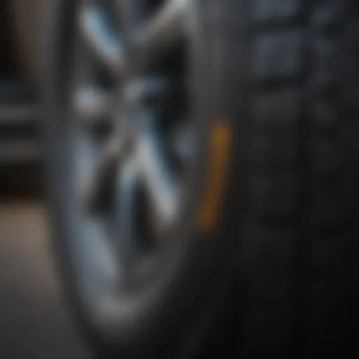 Close-up view of the 2016 Volvo XC90 tires showcasing tread design