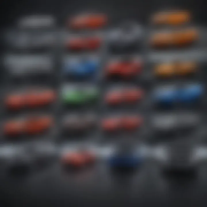 A collage of various car models representing diverse warranty options.