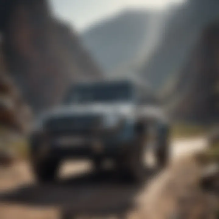 Dynamic Mercedes-Benz SUV navigating rugged terrain with style.