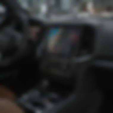 Interior dashboard of a used Jeep Grand Cherokee Trackhawk showcasing technology