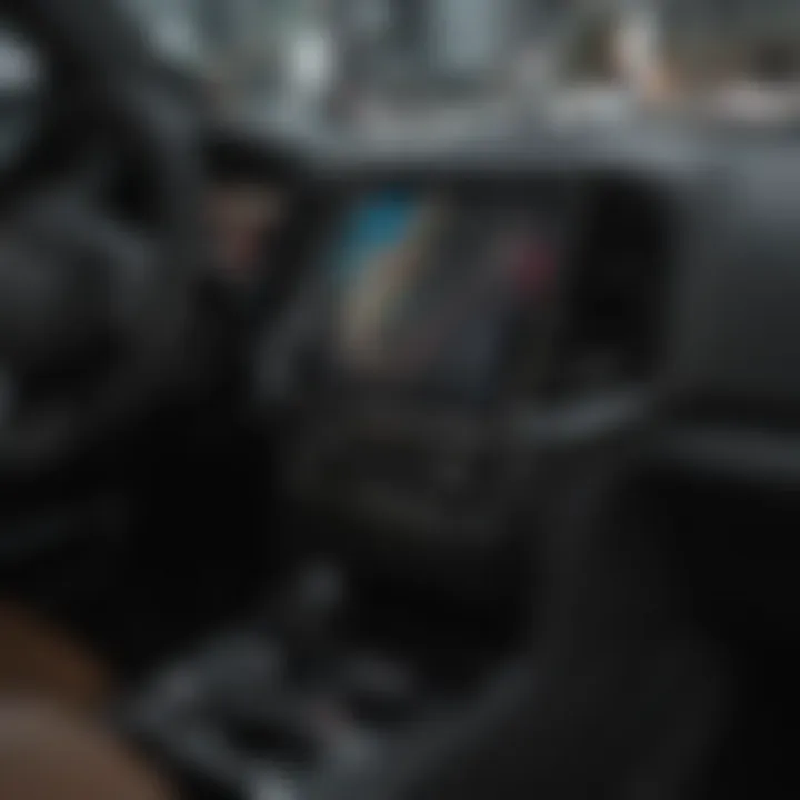 Interior dashboard of a used Jeep Grand Cherokee Trackhawk showcasing technology