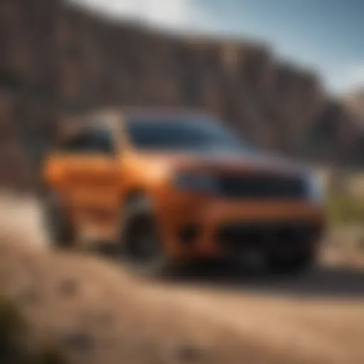 Used Jeep Grand Cherokee Trackhawk on a rugged terrain