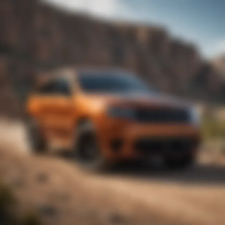 Used Jeep Grand Cherokee Trackhawk on a rugged terrain