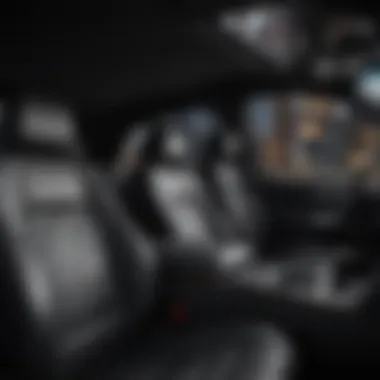 Luxurious Interior and Technology of the Black on Black Ford Explorer Interior view of the Black on Black Ford Explorer highlighting luxurious seating and technology