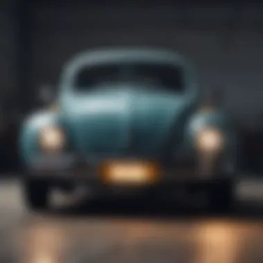Upgraded Headlights on a Classic Volkswagen Bug Classic Volkswagen Bug with upgraded headlights