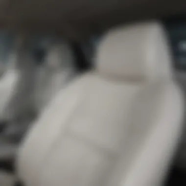 Close-up of the white leather seats in the Volkswagen Tiguan