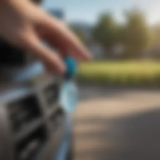 Close-up of Febreze car air freshener refill showcasing its sleek design
