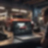 A person browsing a used car website on a laptop