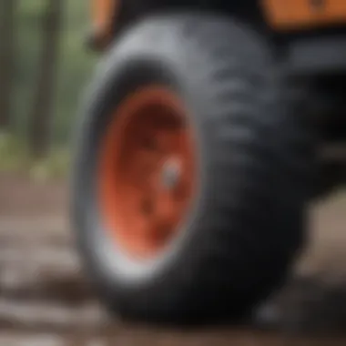 Specialized Tires for Mud Performance Close-up of the tires of an RC truck designed for mudding