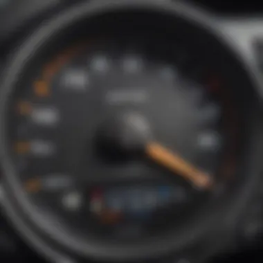 Car dashboard displaying fuel efficiency metrics