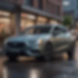 A sleek, compact car parked in an urban setting, showcasing its modern design and fuel efficiency.