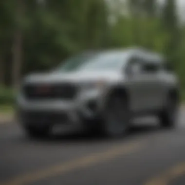 Safety features display of the 2022 GMC Acadia and Terrain.