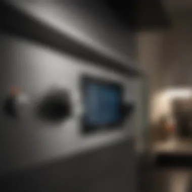Close-up of the control panel on a Home Beyond range hood displaying user-friendly features.