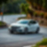 Dynamic performance of Honda Prime showcased on a winding road