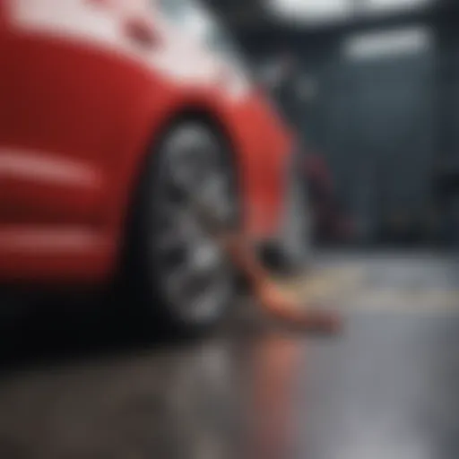 A close-up view of a slim jim tool used for unlocking car doors.
