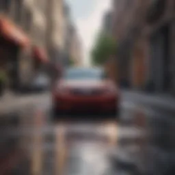 Delivery driver navigating through a city