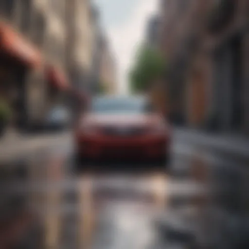 Delivery driver navigating through a city