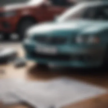 Essential Car Insurance Documents A close-up of car insurance documents on a desk