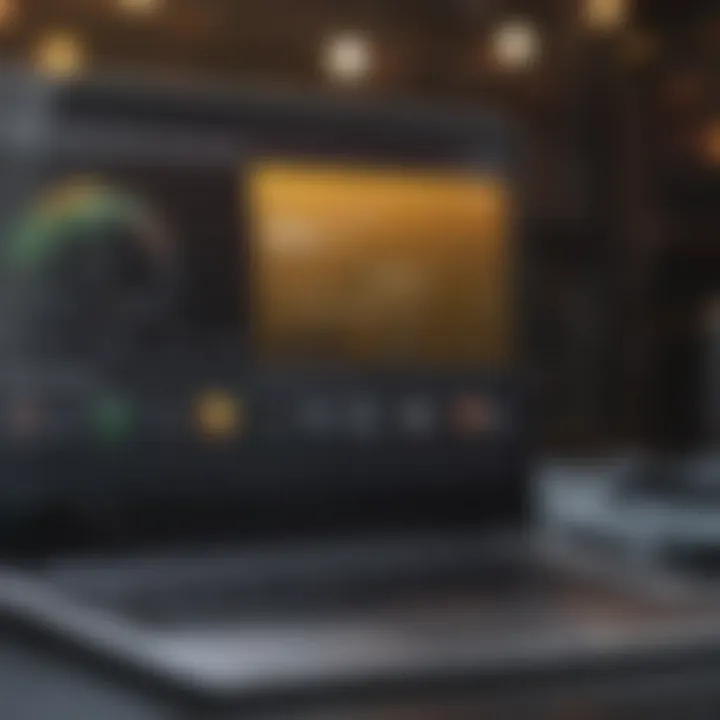 A laptop screen displaying a free credit score service interface.