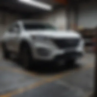 Installation of a Hyundai Tucson dashboard cover in progress.
