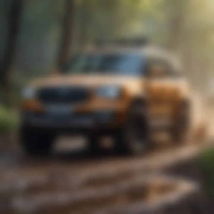 An SUV tackling a muddy off-road trail