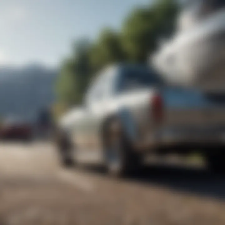 Close-up of a truck's towing capacity specifications