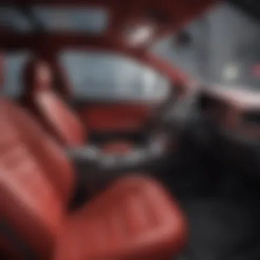 Interior layout featuring high-tech dashboard and comfortable seating in the red Honda sedan