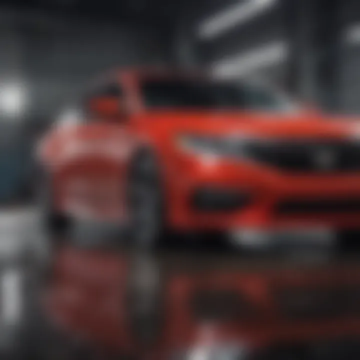 Safety features demonstrated through advanced technology in the red Honda sedan
