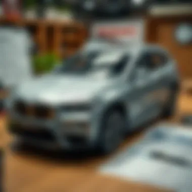 Insurance Documents and BMW X1 Insurance policy documents on a desk