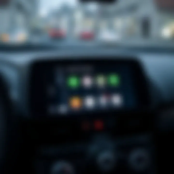 Apple CarPlay Features on RX-8 Close-up of Apple CarPlay features on RX-8 screen