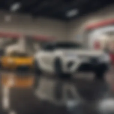 Showroom display of the latest Toyota models at Irwin Zone Toyota dealership