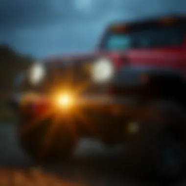 Jeep LED Headlights Performance on Rugged Terrain High-performance Jeep LED headlights illuminating a rugged terrain
