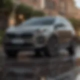 Dynamic front view of Kia Sportage showcasing its sleek design
