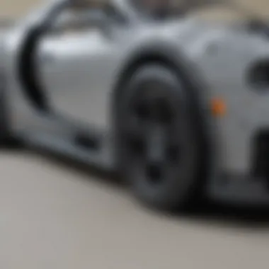 Detailed view of the Lego Bugatti Veyron showcasing its intricate design elements