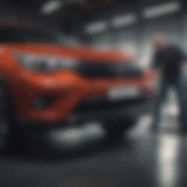 Certified technician working on a vehicle in the body shop