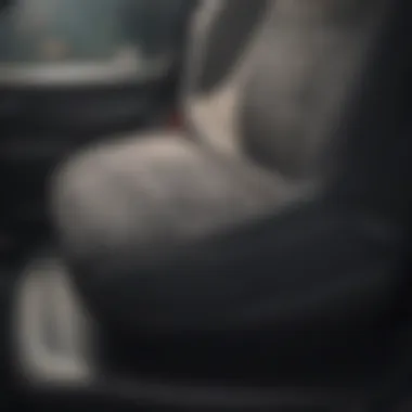 Demonstration of maintenance techniques for preserving cloth seat covers.
