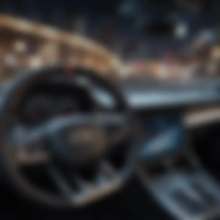 A futuristic dashboard displaying advanced steering technology.