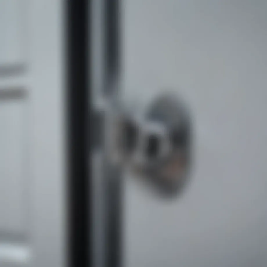 Close-up of a car door lock mechanism
