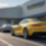 CarMax dealership exterior showcasing a variety of vehicles