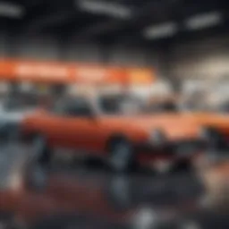 A computer screen displaying a diverse selection of used cars for sale.