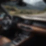 A detailed view of a car dashboard showcasing essential information.